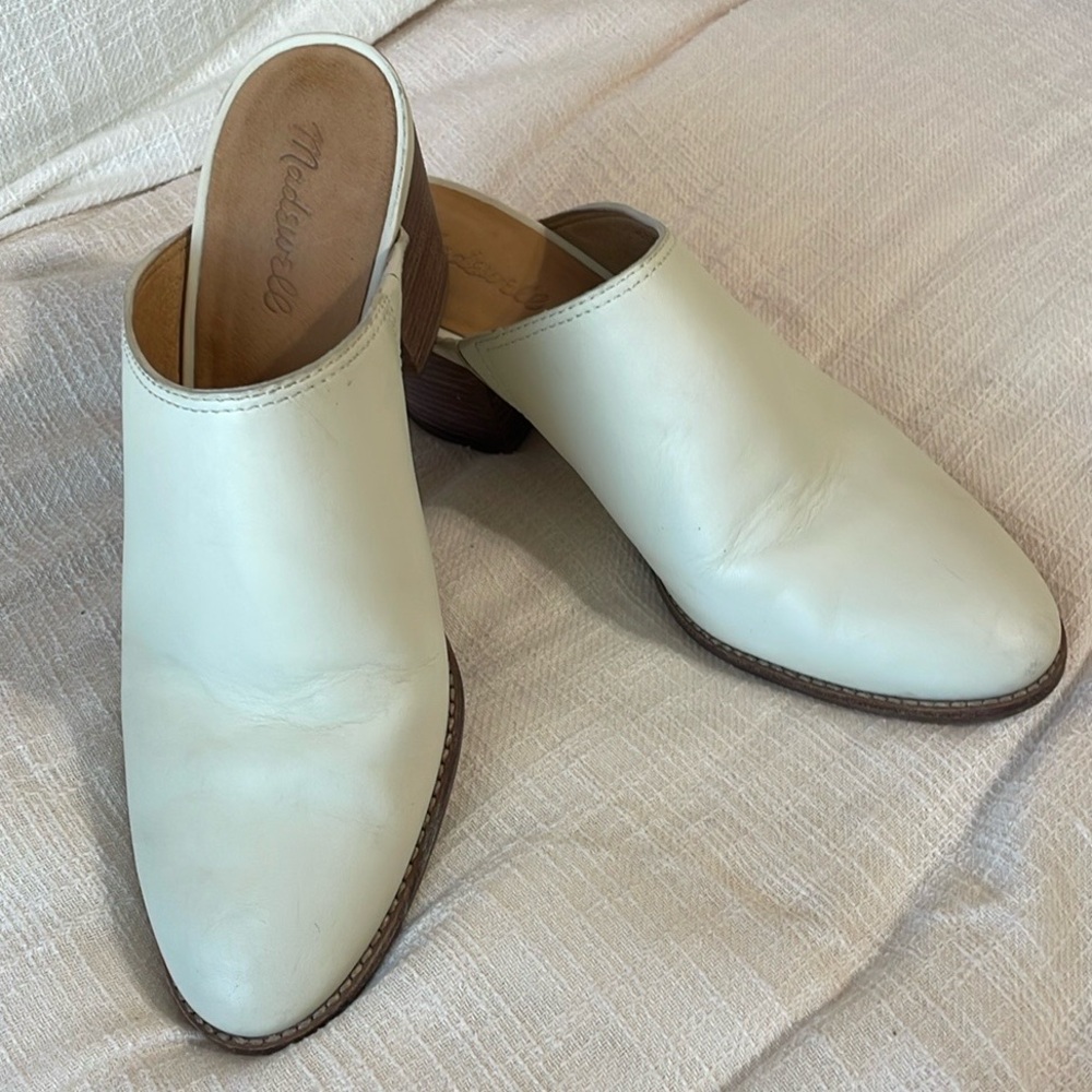 Madewell Cream Colored Harper Mule Sz. 8